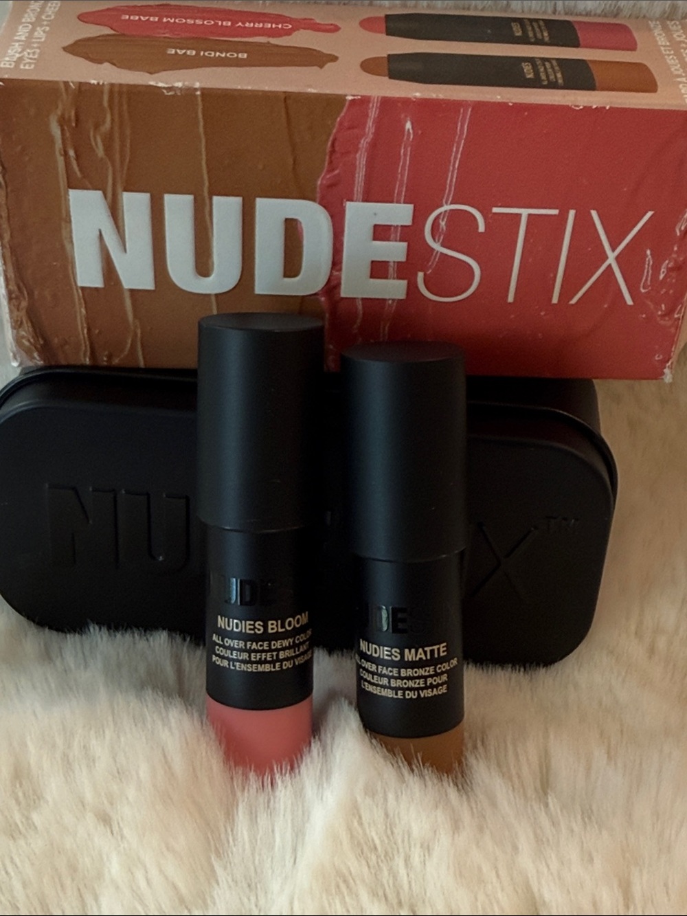 NUDESTIX Blush and Bronzer mini Stick Duo with mirrored tin